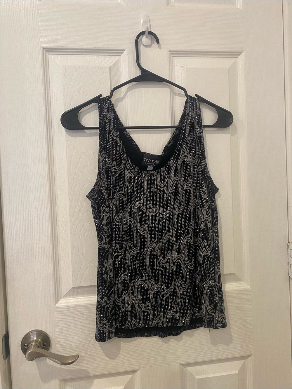 Onyx Nite Black Tank with Silver Swirl Design